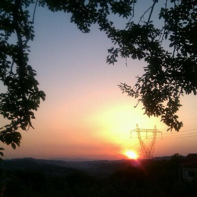 Me and my loved one with a coffea. We were watching the sunset over the City of Salt - Tuzla